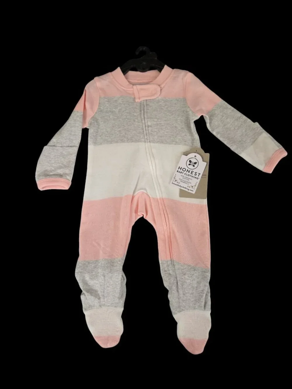 Honest Baby Preemie Organic Cotton Long Sleeve Sleep N Play Footed Pajamas / Str
